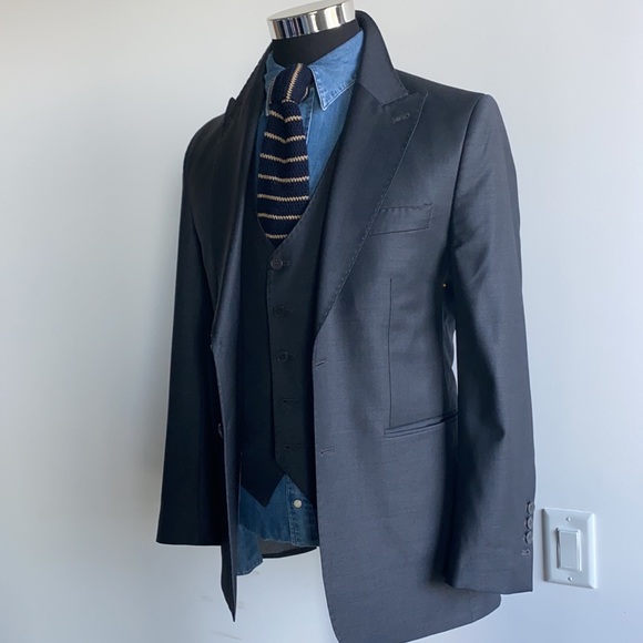 Peak Lapel Hand Stitched 3P Suit 50R | US 40R - Picture 11 of 16